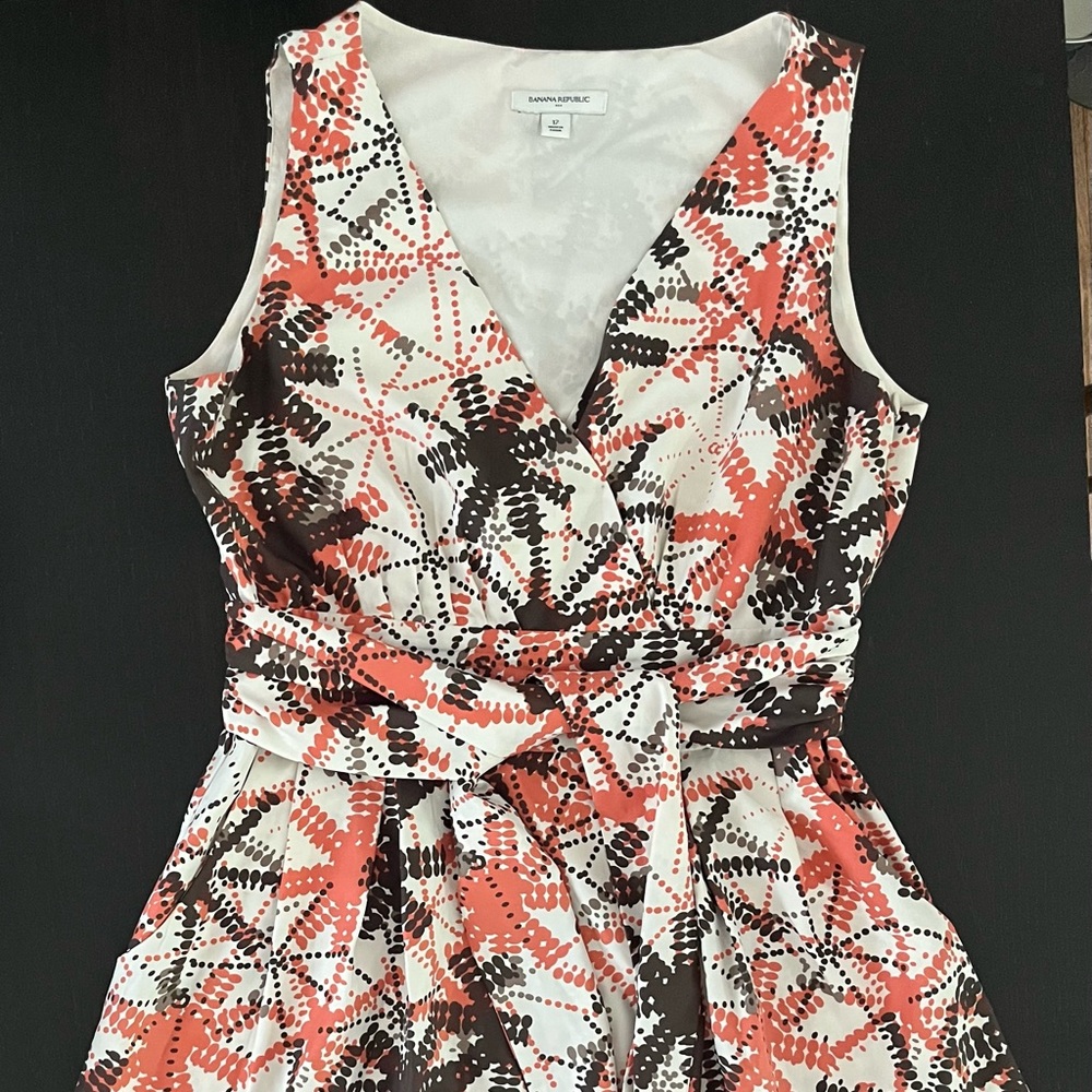 Banana Republic V neck wrap tie waist midi dress size 8